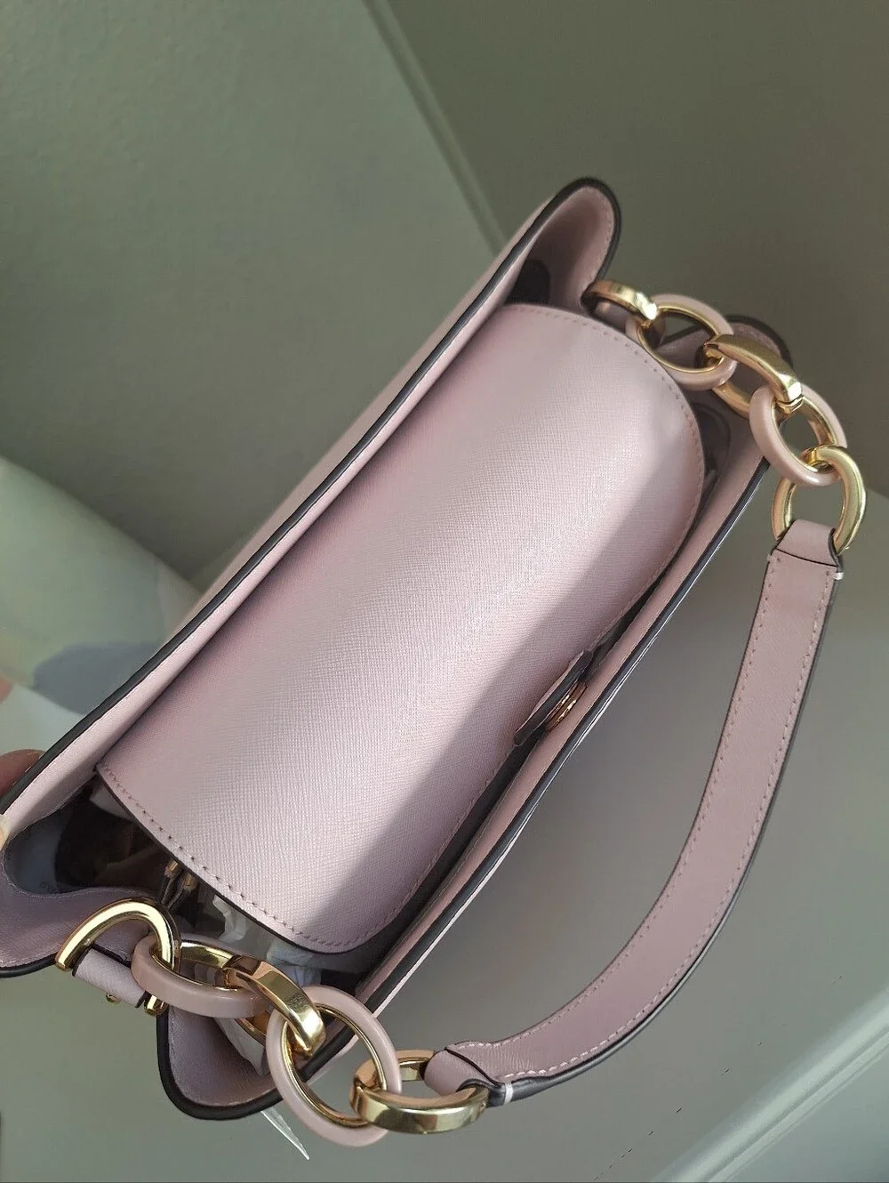 NWT Michael Kors Portia Saffiano Leather Crossbody Shoulder Bag Blossom Pink